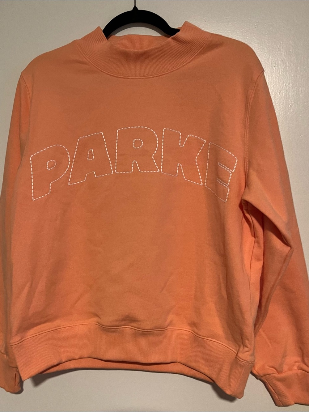 Parker Peach Crewneck Sweatshirt with Stitched Logo